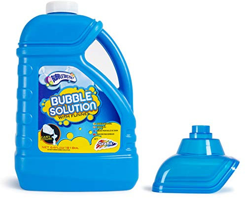 Grafix Bubble Solution Bottle 1.8 litres - Large Bubble Mixture for Bubble Machines with a Funnel Assorted Colors