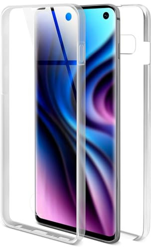 ONEFLOW Touch Case für Samsung Galaxy S10 Hülle 360 Grad Komplett Schutz beidseitig, Handyhülle mit Displayschutz, TPU Schutzhülle durchsichtig vorne und hinten stoßfest, Klar