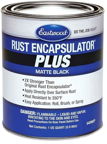 Eastwood Matte Black Rust Encapsulator Plus | Long Lasting Durable Finish 1 Coat Maximum Rust Protection | Heat Resistance up to 350 degrees Fahrenheit | 1 Quart, Matte Black