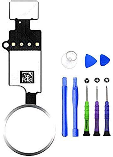 Home-Button Ersatz für iPhone 7 7Plus 8 8Plus Home Button Touch ID Hauptschlüssel Flex Kabel Montage Ersatz mit Reparatur-Werkzeug für iPhone 7 7P 8 8P (Version 4.0, weiß)
