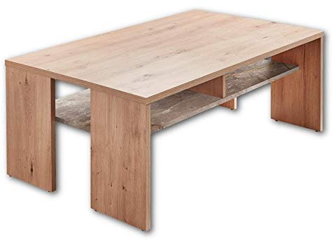 Stella Trading SPIDER PLUS Couchtisch in Artisan-Eiche Optik, Caspio - Hochwertiger & ausdrucksstarker Sofatisch für Ihren Wohnbereich, 110 x 40 x 65 cm (B/H/T)
