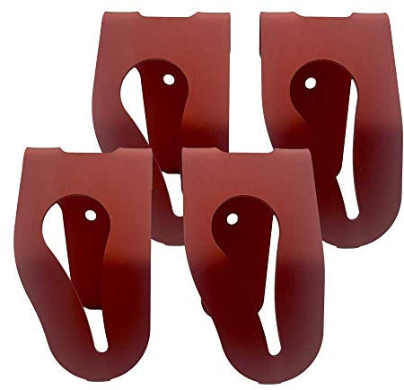 vdM family 4 Handtuchhalter aus Aluminium zum Klemmen I Handtuchklemme für Küche & Bad I Robust & Langlebig I Selbstklebende Haken I Einfache Montage ohne Bohren I Made in Germany (rot)