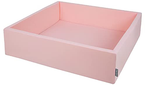 KiddyMoon Quadrat Bällebad Bällepool 120X30cm/KEINE Bälle ∅ 7Cm Eckig Ballgruben Für Babys Spielbad Kleinkinder, Hergestellt In Der EU, Rosa