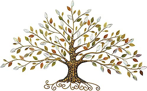 ROUOHUD Baum des Lebens Wandkunst, Metall Stammbaum Deko Metall, Lebensbaum Metall Wand Deko, Wandbild Baum des Lebens Mutter Und Kind, Familienanhänger Zur Dekoration, Metalldekorationen(Size:klein)