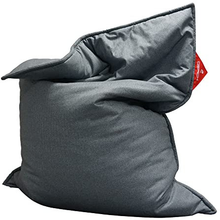 QSack Lieblingssack Sitzsack XXL EPS schadstoffgeprüfte Sitzsack Füllung mit Inlett Sitzsack 140x180 (blaugrau)