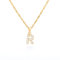 Buchstaben Kette Personalisierte Halskette mit Initial Buchstaben Anhänger Alphabet A-Z Buchstabenkette Damen Gold Kette Namenskette Geschenk für Frauen Weihnachten Geburtstag Valentinstag (R)