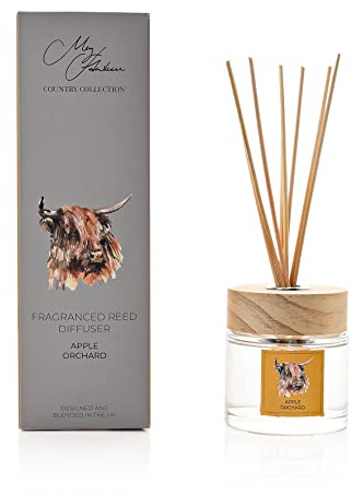 Widdop Meg Hawkins Highland Cow Design Apple Orchard Scented Oil Diffuser Gift Set with Sticks 150ml, One Size (MH166)