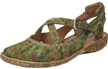 Josef Seibel Damen Riemchensandalen Rosalie 13,Weite G (Normal),Freizeitschuhe,offene Schuhe,Sandaletten,bequem,flach,Grün (Oliv-Multi),38 EU