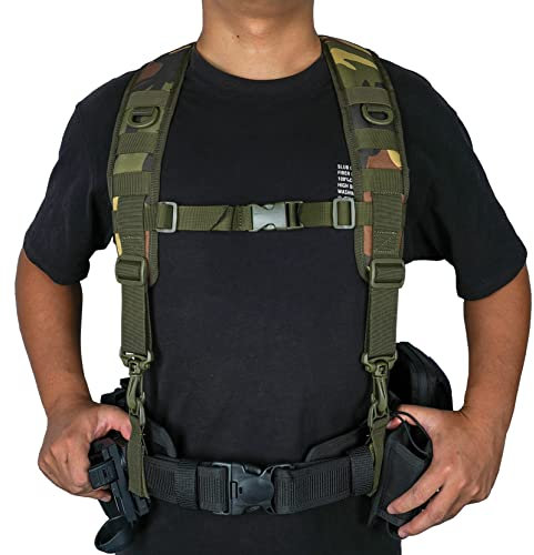 MELOTOUGH Tirantes tácticos resistentes para hombre, cinturón de servicio con arnés en H para seguridad de caza al aire libre, arneses de cinturón de batalla