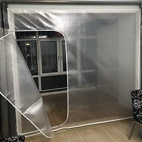 ZHUOZ1T Thermo Vorhang Isolier Schutz Panel,Wärmeschutzvorhang,Durchscheinend Sichtschutz Folie,Windschutz Winterschutz,Isolierung Wärmeschutz,für Tür Fenster,Klettpaste (W60xH80cm(24x32in))