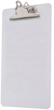 SECO A4 Acrylic Document Clipboard | White | Document Holder | Heavy Duty | Metal Clip | Rigid PVC Board | A4 Documents | Office, School & Warehouse Use