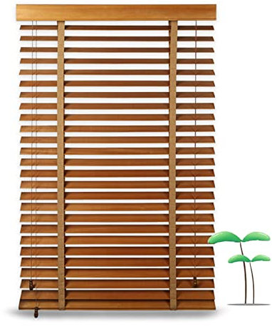 KOOEIN Oscuranti in Legno, Tende Orizzontali, Tende per la Privacy, Effetto venatura del Legno, Tende da Sole, stabilità strutturale,Tenda Veneziana Interno,W×H-150×120cm/59×47in