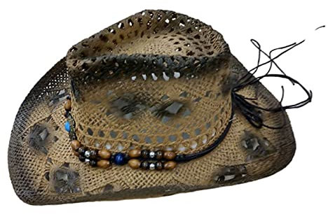 Cowboy Hats Western Strohhut Hat Mode Krempe Reise Sonnenkappe für Erwachsene Herren breite Mütze mit Gürtelschnalle Verstellbare Hüte Western Cowboyhüte Sun Hat Sommer Elegante Dame Hüte