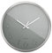 Mebus Quarzwanduhr | Leisegangwerk ohne Tick-Tack Geräusch | Aluminiumrahmen | arabisches Zifferblatt | 3D Ziffern | Aluminium Zeiger I 30 cm, Silber/Grau