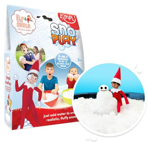 ZIMPLI – Elfe auf dem Regal SnoPlay, verwandelt Wasser magisch in künstlichen sofortigen Schnee, Kinder-Spielzeug für drinnen und draußen,, Strumpffüller Geschenk