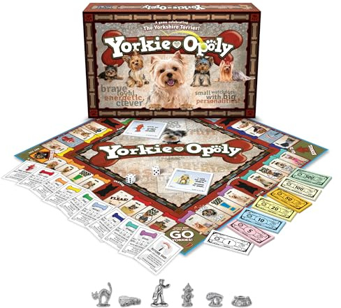 Yorkie-Opoly Property Trading Brettspiel - Familienzeitspiele für Erwachsene und Kinder, 2 bis 6 Spieler, Strategiespaß ab 8 Jahren - Ein Spiel, um zu entscheiden, wer Top Dog ist