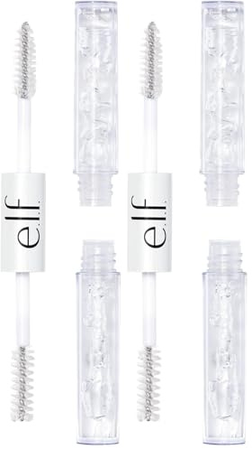 e.l.f. Clear Brow & Lash Mascara, Doppelseitiges Clear Brow Gel & Mascara, Lang anhaltende Pflegeformel, Vegan & Tierversuchsfrei, 2,50 ml (Packung mit 2)