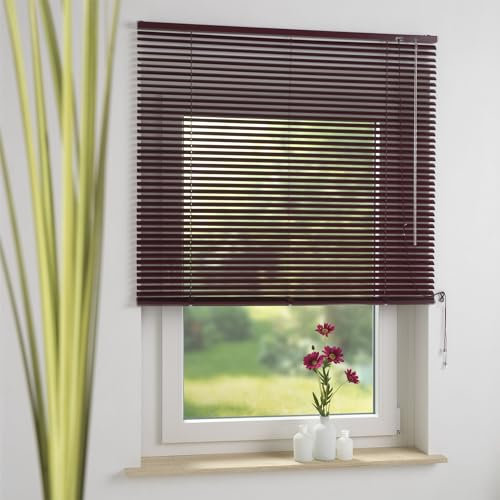 Aluminium-Jalousie, Wand -und Deckenmontage, Breite: 60 cm/Länge: 160 cm, Farbe: Bordeaux