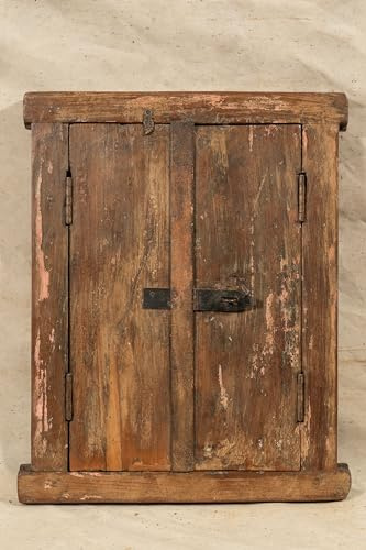 Biscottini Innentür Fenster L 48,5 x T 6,5 x H 58,5 cm - Holztür - Türen für Innen und Außen - Wohnkultur