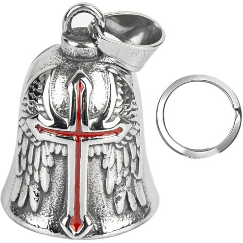 WUSJCOF Porte clés Ailes de Plumes Cloche de Moto Porte Bonheur Cloche de Gardien