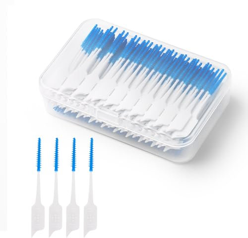 200pcs Cepillos Interdentales,MXTIMWAN Cepillo Interdental Ultrafino,Palillo de Dientes con Estuche,Interdentales Para limpieza Dental Higiene Interdental