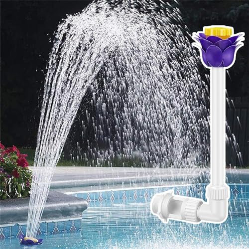Makamsui Fontana a forma di loto, divertente irrigatore a cascata, per piscine interrate fuori terra, stagno, piscina, giardino, stagno, stagno, giardino e stagno, viola