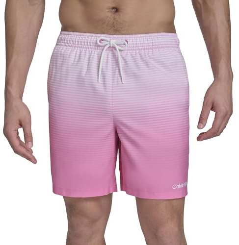 Calvin Klein Volley Quick Dry Lightweight Swim Trunk Costume a Pantaloncino, Rosa Acceso, M Uomo