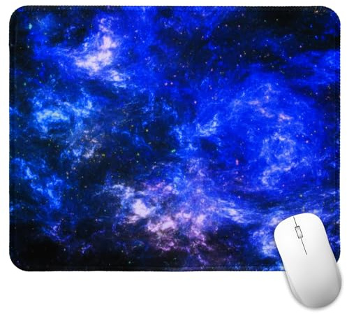 Mouse Mat Pad (260 * 210 * 3MM) Computer Keyboard Mouse Matt Personalised Purple Solar System Desk Pad with Non-Slip Rubber Base and Stitched Edge for Home Office Gaming Work