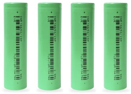 8 x EVE INR18650 25P - 2500mAh, max. 30A - High Performance - Flat Top, 18650 type, Rechargeable Li-Ion Battery. Bulk Set of 8 Cells - NO CASE(S) INCLUDED (8)