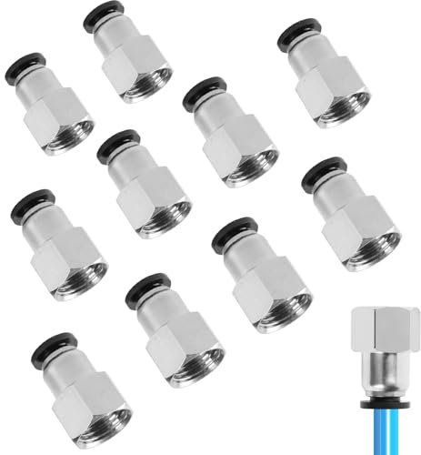 FIFIBANG 10 pcs Raccord pneumatique à emboîter 1/4 » BSP femelle pour tuyau pneumatique de 8mm