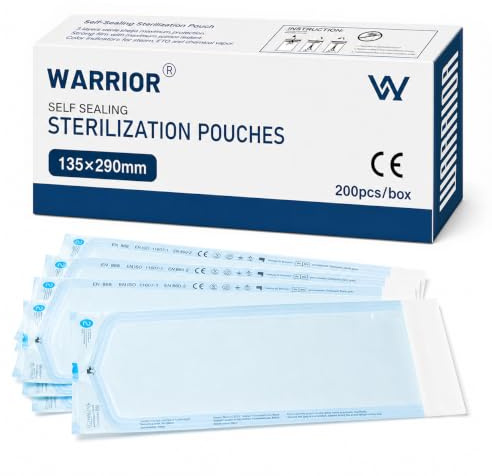 WARRIOR Sacchetto Di Sterilizzazione,Buste Per Sterilizzazione,200pcs,Sacchetti Per Autoclave,Sacchetti Auto Sterilizzazione,Sacchetto Sterilizzazione Autosigillante（135 * 280 mm）
