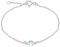 Amazon Essentials Armband aus Sterlingsilber, verstellbar, aquamarinblauer Zirkonia, Geburtsstein März, 16–18 cm