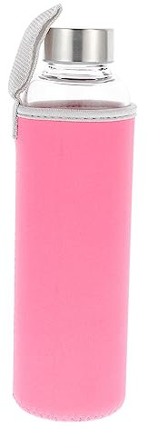 OKUMEYR Bouteille Deau En Verre Borosilicate Simple Et Tendance De 550 Ml Tasse À Thé Portable Rouge Avec Infuseur À Thé En Acier Inoxydable