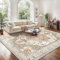 GENIMO Vintage Teppich Wohnzimm 200x290CM Teppich Schlafzimmer Waschbare Kurzflor rutschfest Boho Carpet, Brick