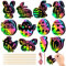 24 Stück Ostern Kratzbilder, Ostereier Hasen Kratzbilder für Kinder, Regenbogen Kratzpapier, Scratch Painting mit Holzstäbchen und Band für Party, Geschenk Deko, DIY Handwerk