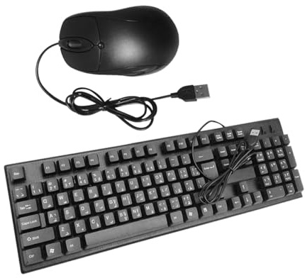 UKCOCO Tastiera e Mouse Combo Tastiera Cablata Per Accessori Per Computer e Mouse Silenziosi Per Casa Ufficio e Scuola