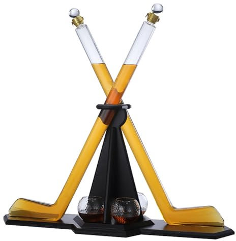 QVK 750Ml Unique Wine Decanter, Golf Ball Shaped Whiskey Decanter Set with 4 Glass Cups for Scotch Rum Bourbon Vodka