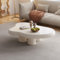 Miuuod Cloud Table basse pour le salon, table centrale moderne à 4 pieds, table de finition irrégulière avec plateau lisse, table à thé unique, montage facile (blanc)