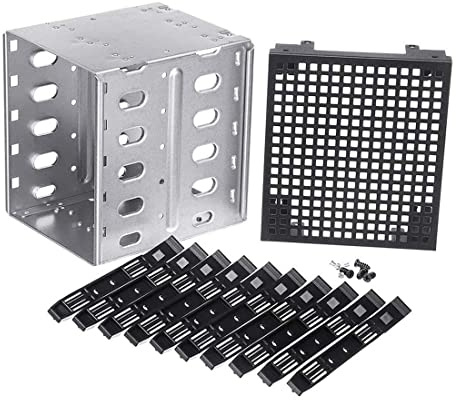 Losueeun 5,25 a 5 X 3,5 SATA HDD Cage Rack alloggiamento disco rigido adattatore