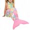 Catalonia Classy Glow in the Dark Meerjungfrau Decke, Flauschig Plüsch Fleece Meerjungfrauen Flosse Kuscheldecke, Meerjungfrau Geschenk, 114 x 41 cm, Einhorn