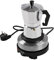 Qussse Caffettiera per caffè espresso 500 W con piastra riscaldante elettrica, per fornello a gas elettrico in ceramica e fornello da campeggio, 3 tazze, alluminio