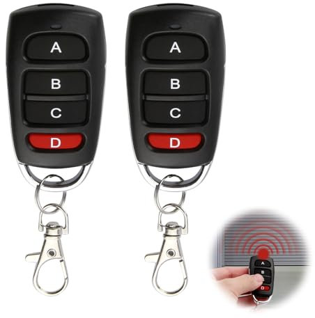 2 unidades de control remoto universal puerta de garaje 433 Mhz puerta de garaje inalámbrica clonación rápida duplicador multicódigo de 4 botones a distancia alcance 50 m pitido puerta universal para
