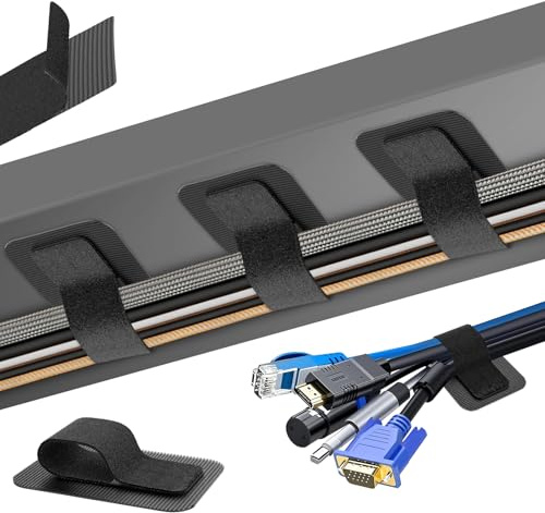 Cable Management Under Desk, 【Up to 15 Cord】【Enhanced Wire Holder】 Cord Organizer, Adjustable Hook and Loop Cable Ties, Home Office Essentials, Cable Hider Clips Under Table, 20 Pair