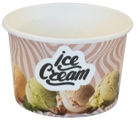 VEPATIM 50 Eisbecher 140 ml bedruckt ICE CREAM Ø70 mm 50 Stück