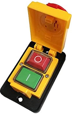 Trade-Shop Interruttore elettrico on/off, 16 A, 250 V, per sega circolare, sega a nastro, trapano da tavolo, impianto di aspirazione, troncatrice