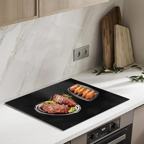 GETRICH 78x52cm Large Induction Hob Protector Mat Silicone Induction Hob Cover(Magnetic) Cooktop Scratch Protector BPA Free Multifunctional Silicone Mats Heat Resistant Stove Cover for Induction Stove