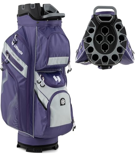 GYMAX Golftasche, tragbare Golf Cartbag mit 14 Fächern & 11 Taschen, Golfreisetasche mit Schultergurt & Schirmhalter, Standbag für Herren & Damen