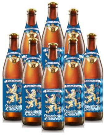 Löwenbräu Oktoberfest Beer, 8 x 500ml Bottles | Official Munich Oktoberfest Beer, Imported German Festbier, Premium Bavarian Lager, 6.1% ABV