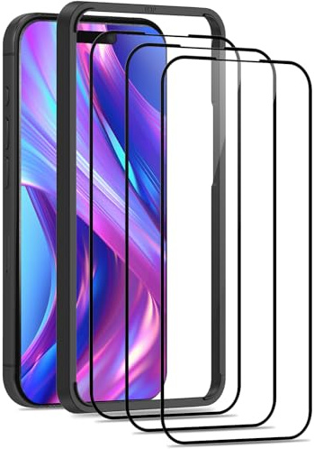 Elecshion [3 Pack] Screen Protector for iPhone 15 Pro Max 6.7 Inch, Tempered Glass with Easy Installation Tool,9H Hardness,Anti-Scratch, Case-Friendly, Film