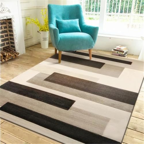 Kamin-Teppich für Wohnzimmer, waschbar, 300 x 400 cm, geometrischer Teppich, rutschfest, Küchen- und Sofaläufer, stilvolles Zubehör für Kamine und Korridore, Schwarz
